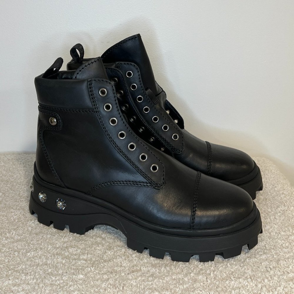Miu Miu | Never Mind Crystal Block Heel Hiking Boots